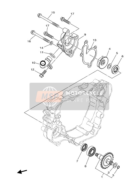 Yamaha YZ85 2021 Waterpomp voor een 2021 Yamaha YZ85