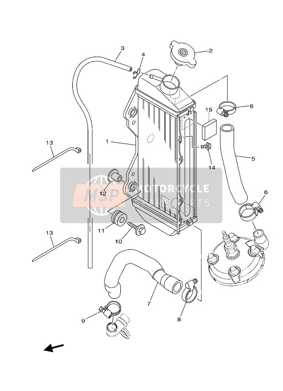 Yamaha YZ85 2021 KÜHLER & SCHLAUCH für ein 2021 Yamaha YZ85