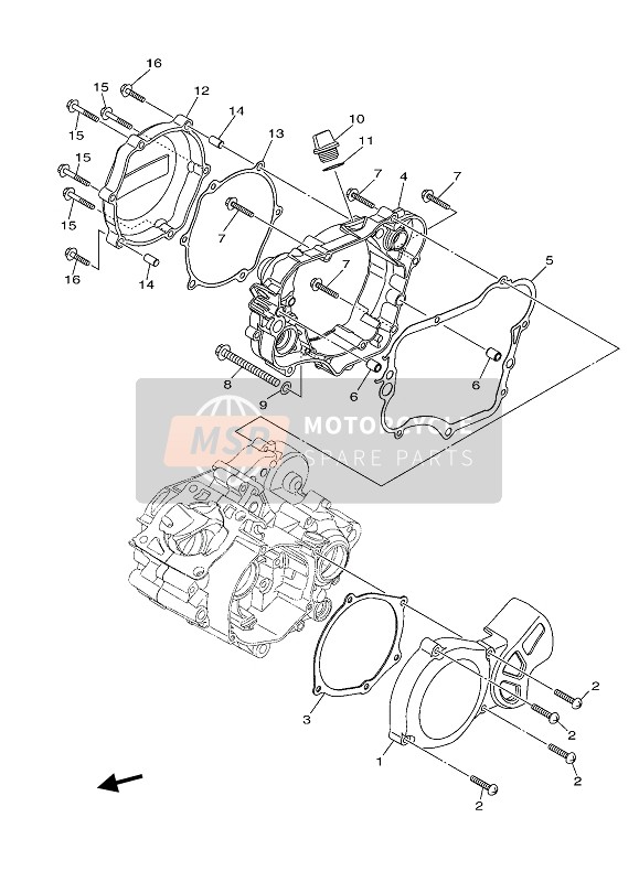 Yamaha YZ85 2021 Carterdeksel voor een 2021 Yamaha YZ85