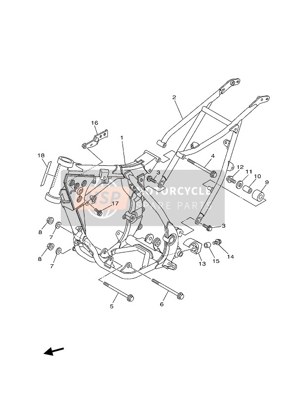 Yamaha YZ85 2021 FRAME for a 2021 Yamaha YZ85