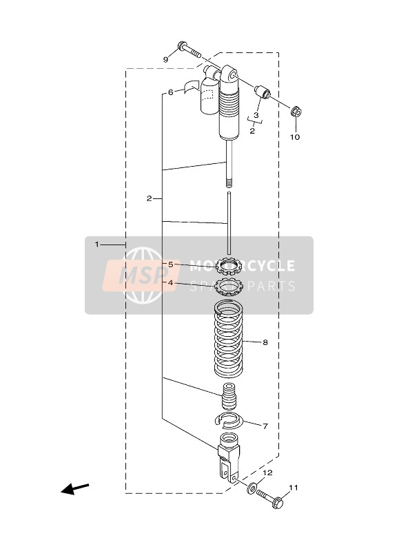 Yamaha YZ85 2021 Braccio posteriore & Sospensione per un 2021 Yamaha YZ85