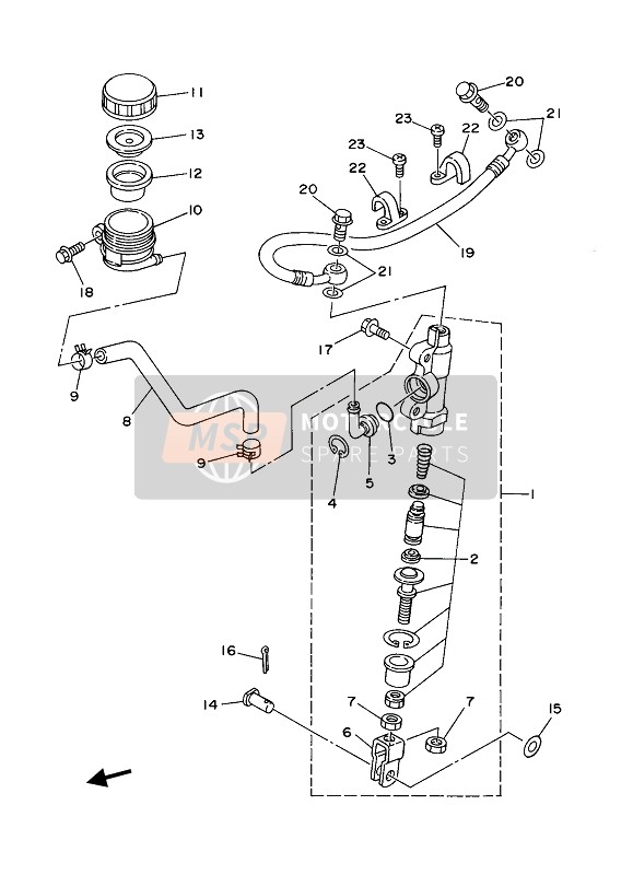 Yamaha YZ85 2021 REAR MASTER CYLINDER for a 2021 Yamaha YZ85