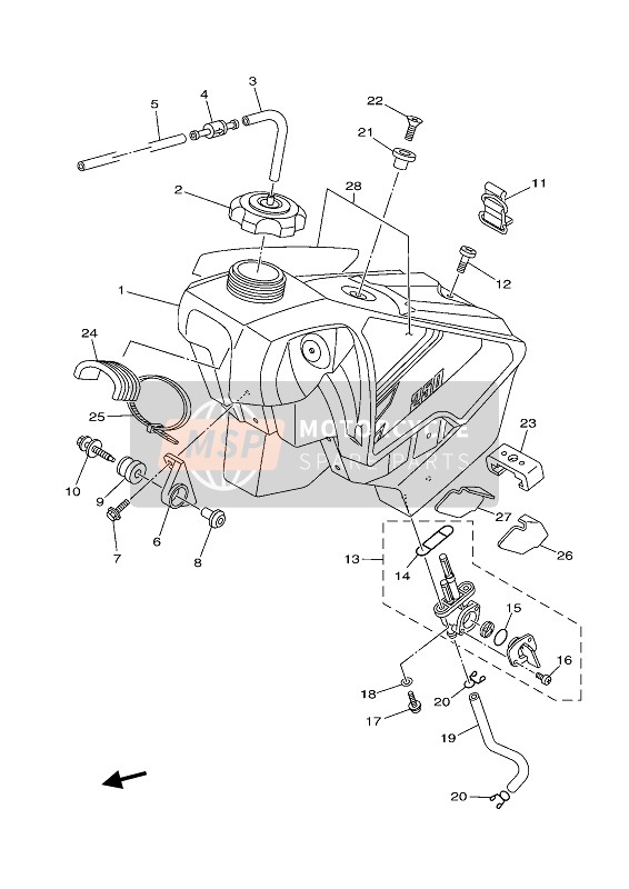 Yamaha YZ250 2021 Réservoir d'essence pour un 2021 Yamaha YZ250