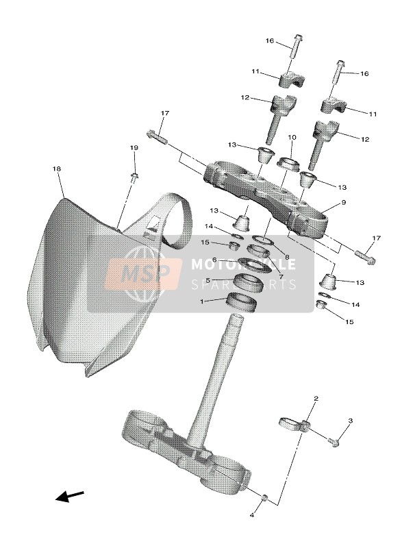 B2W234421000, Supporto, Inferiore Manubrio, Yamaha, 0