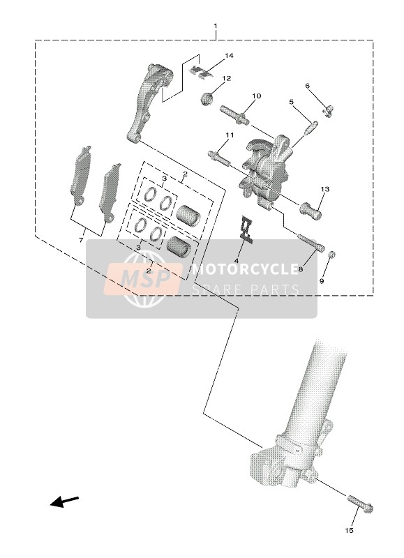 Yamaha YZ450F 2021 Étrier de frein avant pour un 2021 Yamaha YZ450F