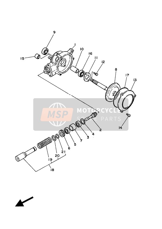 Yamaha PW50 2022 Albero di trasmissione per un 2022 Yamaha PW50