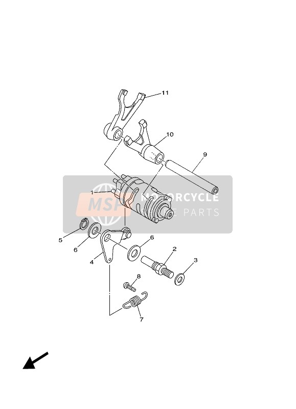 Yamaha TT-R50E 2022 Shift Cam & Forchetta per un 2022 Yamaha TT-R50E