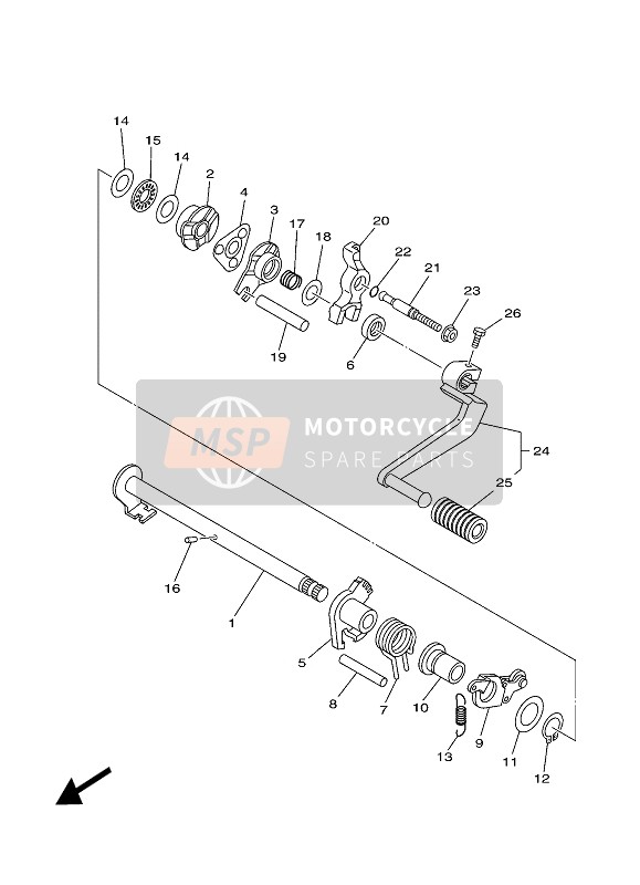 Yamaha TT-R110E 2022 SCHALTWELLE für ein 2022 Yamaha TT-R110E