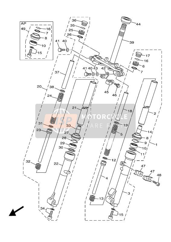 Yamaha TT-R110E 2022 FRONT FORK for a 2022 Yamaha TT-R110E