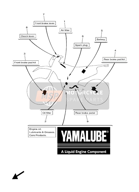 B2W258050000, Brake Pad Kit, Yamaha, 0