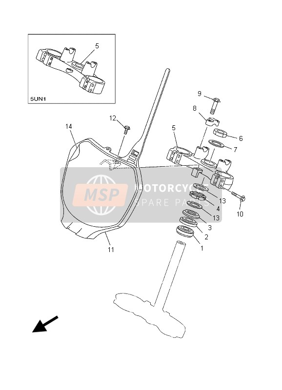 Yamaha YZ125 2003 Steering for a 2003 Yamaha YZ125