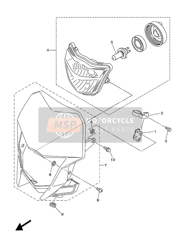 Yamaha WR250F 2022 Faro para un 2022 Yamaha WR250F