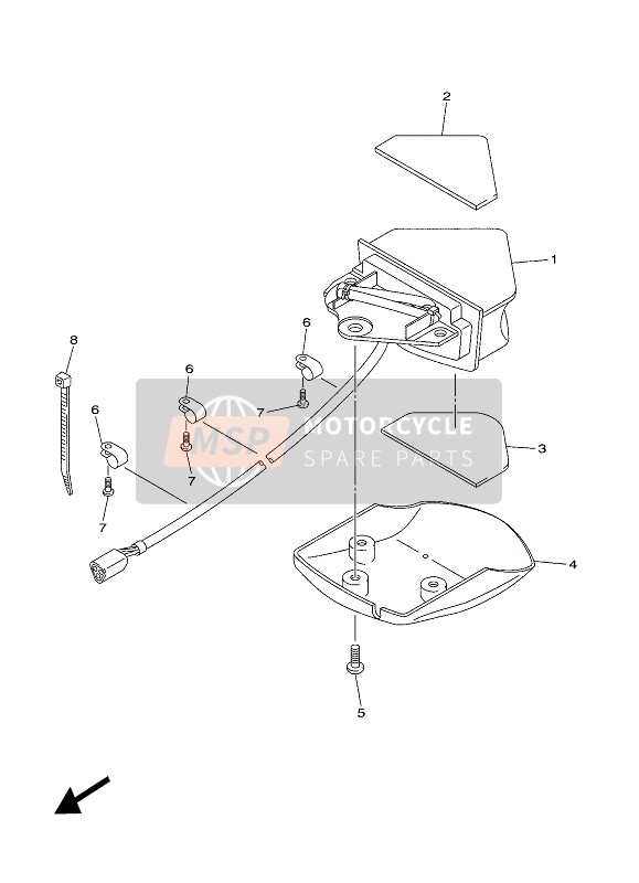 Yamaha WR250F 2022 RÜCKLICHT für ein 2022 Yamaha WR250F