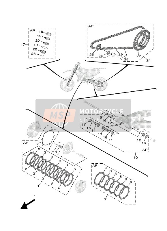 Yamaha YZ65 2022 Wartungsteile-Kit für ein 2022 Yamaha YZ65