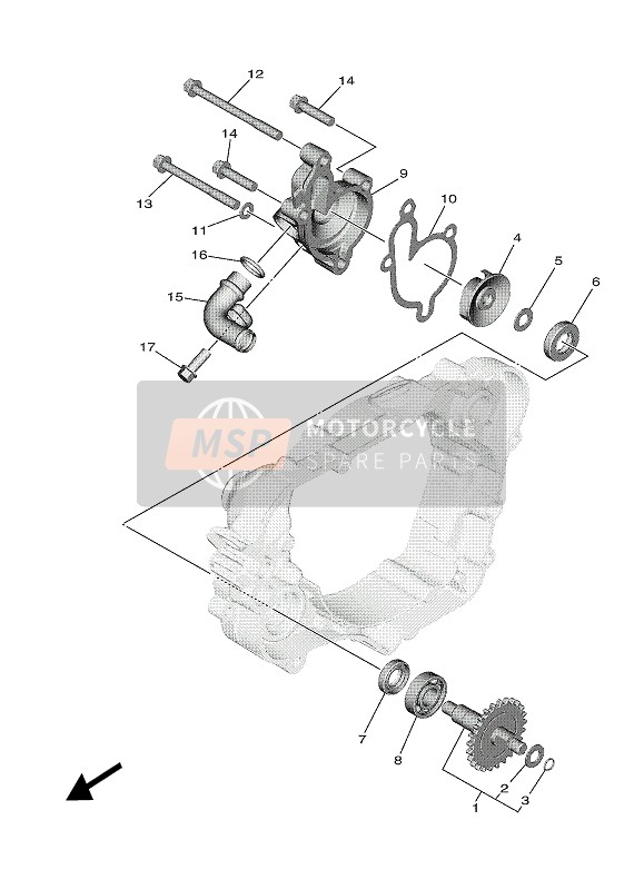 Yamaha YZ65 2022 Pompa dell'acqua per un 2022 Yamaha YZ65