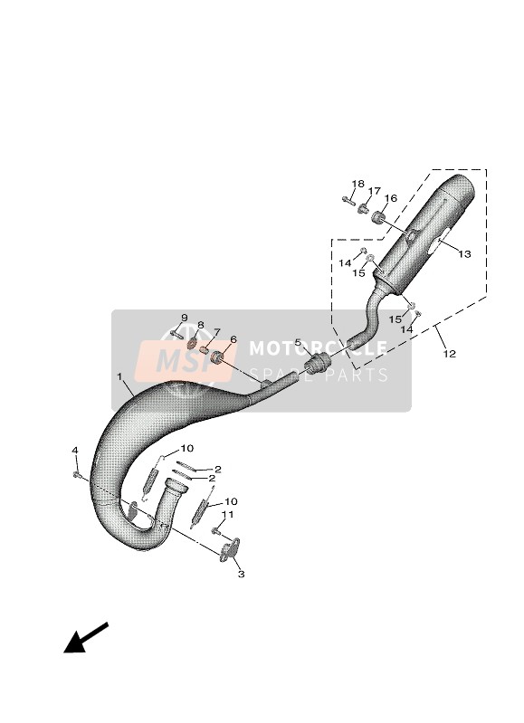 Yamaha YZ65 2022 Échappement pour un 2022 Yamaha YZ65