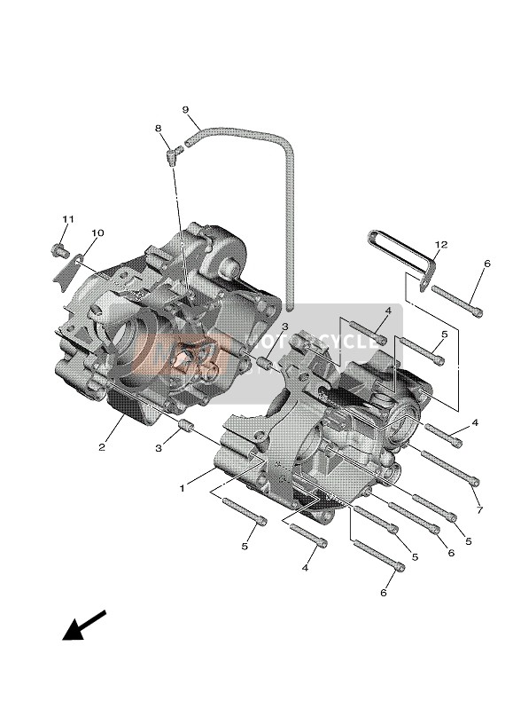 Yamaha YZ65 2022 CRANKCASE for a 2022 Yamaha YZ65