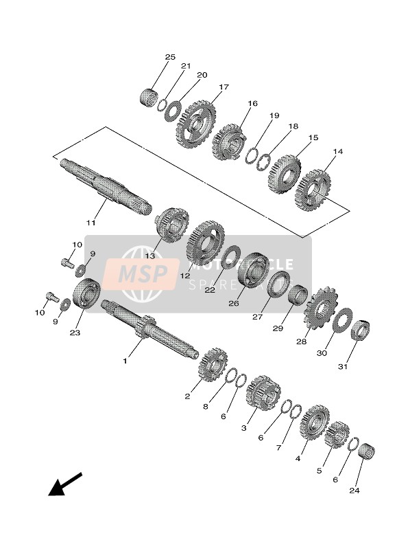 Yamaha YZ65 2022 Trasmissione per un 2022 Yamaha YZ65