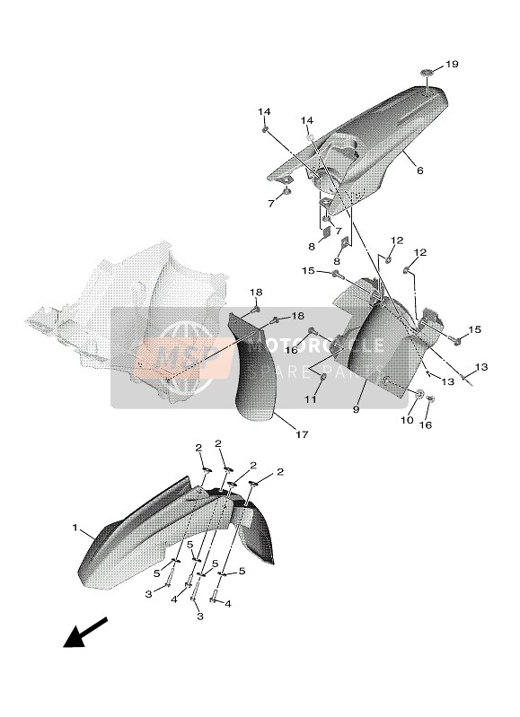 Yamaha YZ65 2022 KOTFLÜGEL für ein 2022 Yamaha YZ65