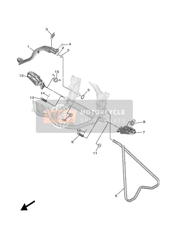 Yamaha YZ65 2022 Standaard & Voetsteun voor een 2022 Yamaha YZ65