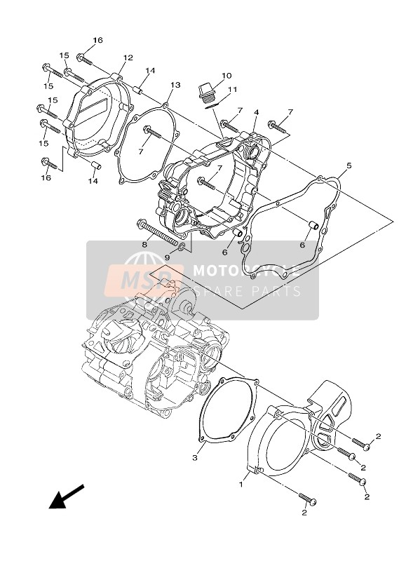 Yamaha YZ85 2022 Coperchio del carter per un 2022 Yamaha YZ85