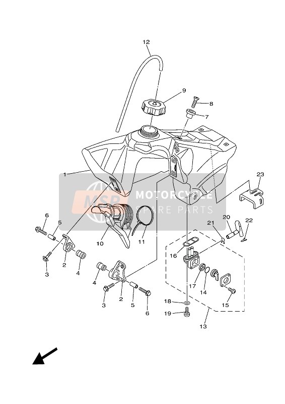 Yamaha YZ85 2022 Réservoir d'essence pour un 2022 Yamaha YZ85