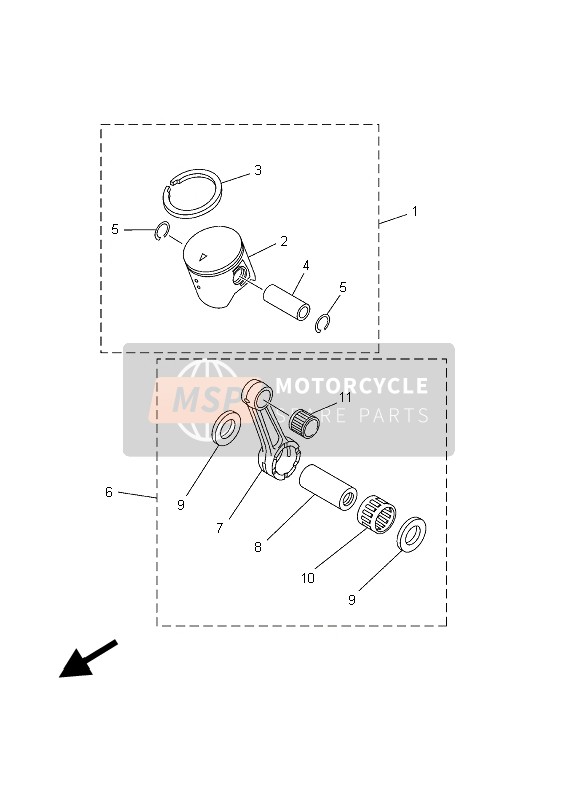 Yamaha YZ125 2003 Optional Parts 1 for a 2003 Yamaha YZ125