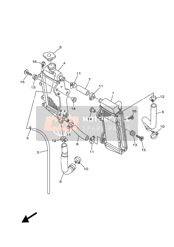 Yamaha YZ125 2022 RADIATOR & HOSE for a 2022 Yamaha YZ125