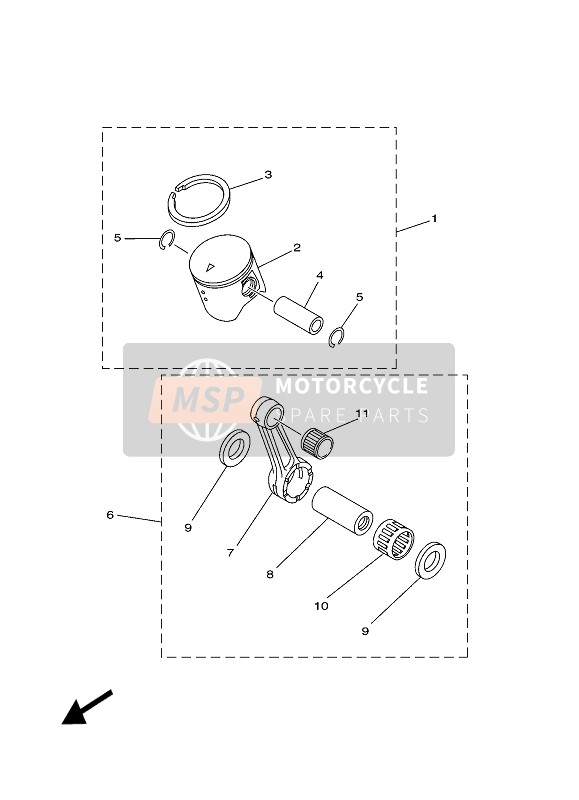 B4X116330000, Pin, Piston, Yamaha, 2