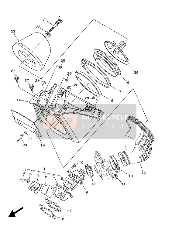 BCR144010000, Air Cleaner Case Assy, Yamaha, 0