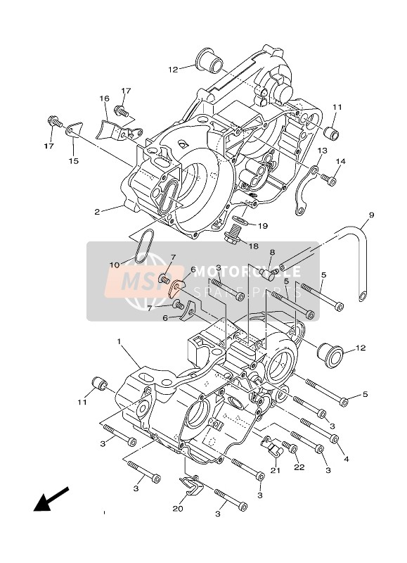 Yamaha YZ250 2022 Carter pour un 2022 Yamaha YZ250