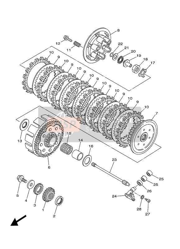 Yamaha YZ250 2022 Embrague para un 2022 Yamaha YZ250