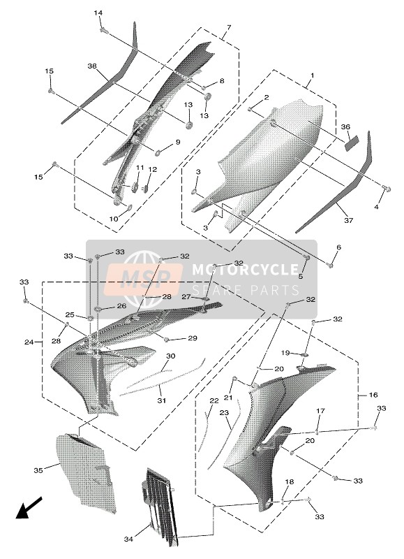 BR9217301000, Side Cover Assy 3, Yamaha, 0