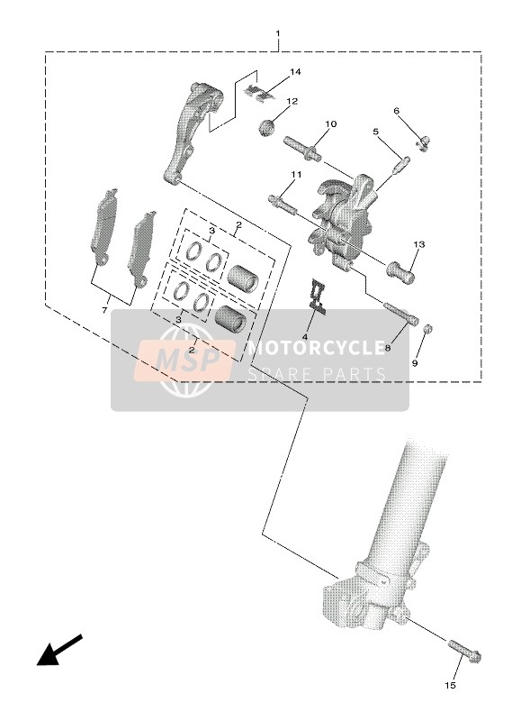 Yamaha YZ250F 2022 FRONT BRAKE CALIPER for a 2022 Yamaha YZ250F