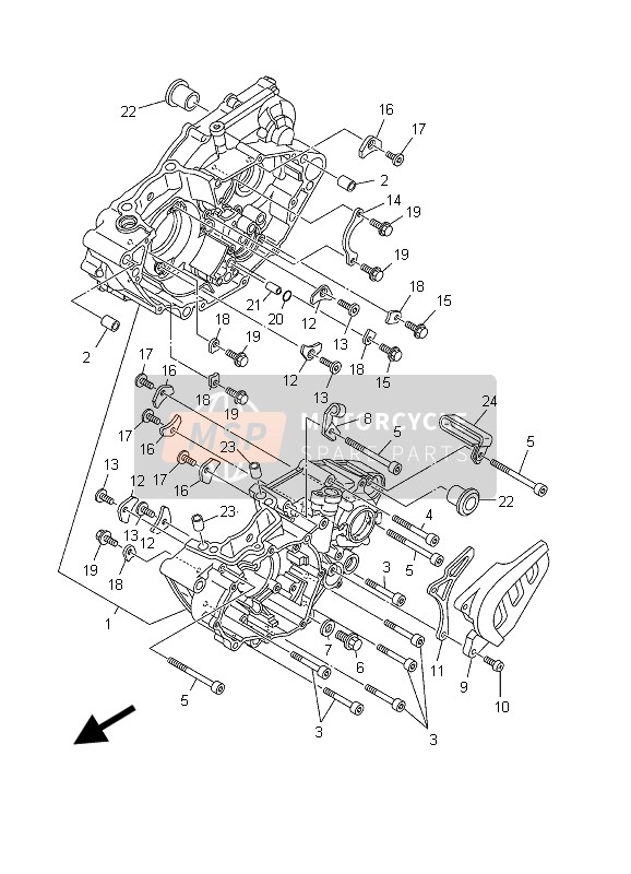 Yamaha YZ250F 2003 KURBELGEHÄUSE für ein 2003 Yamaha YZ250F