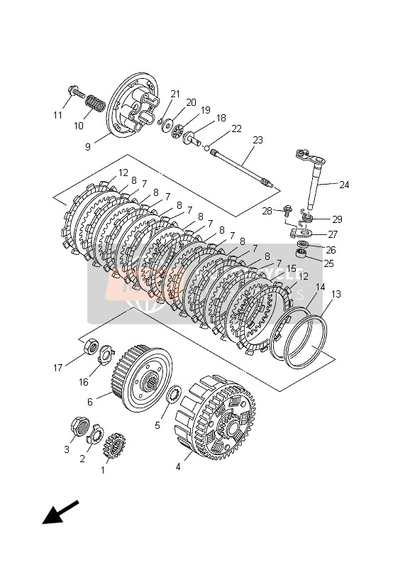 Yamaha YZ250F 2003 Clutch for a 2003 Yamaha YZ250F