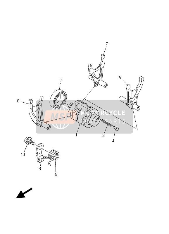 Yamaha YZ250F 2003 Shift Cam & Fork for a 2003 Yamaha YZ250F