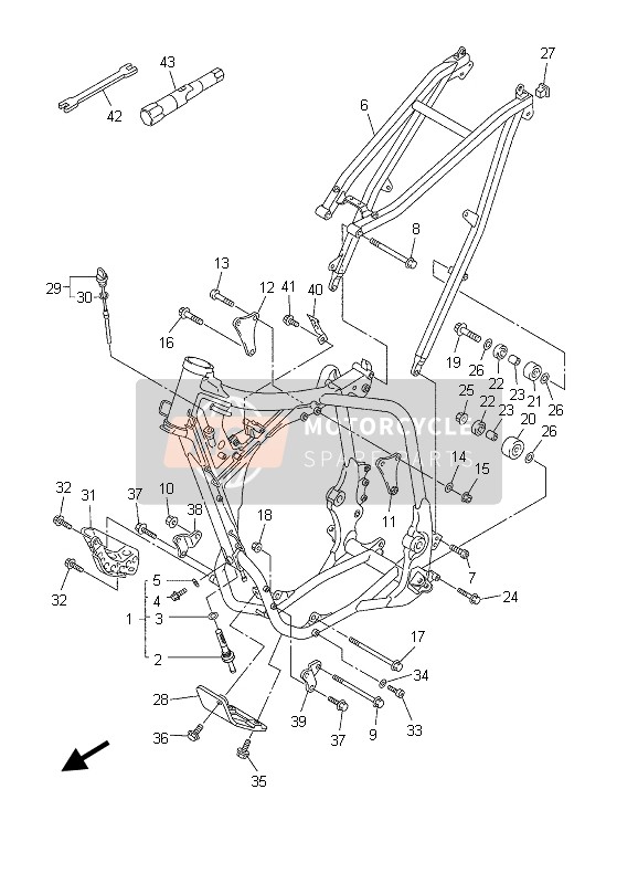 Yamaha YZ250F 2003 Frame for a 2003 Yamaha YZ250F