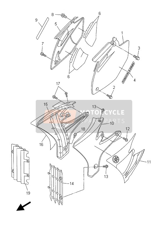 Yamaha YZ250F 2003 Side Cover for a 2003 Yamaha YZ250F