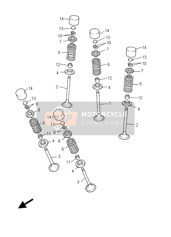 Yamaha YZ450F 2003 Valvola per un 2003 Yamaha YZ450F