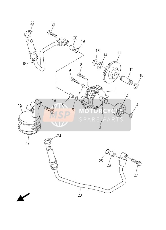 Yamaha YZ450F 2003 ÖLPUMPE für ein 2003 Yamaha YZ450F