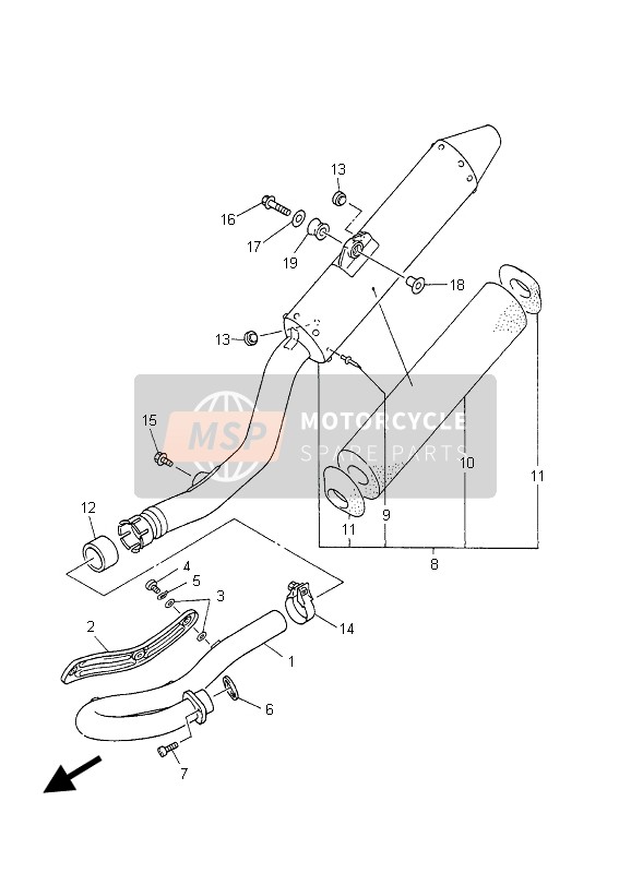 Yamaha YZ450F 2003 Exhaust for a 2003 Yamaha YZ450F