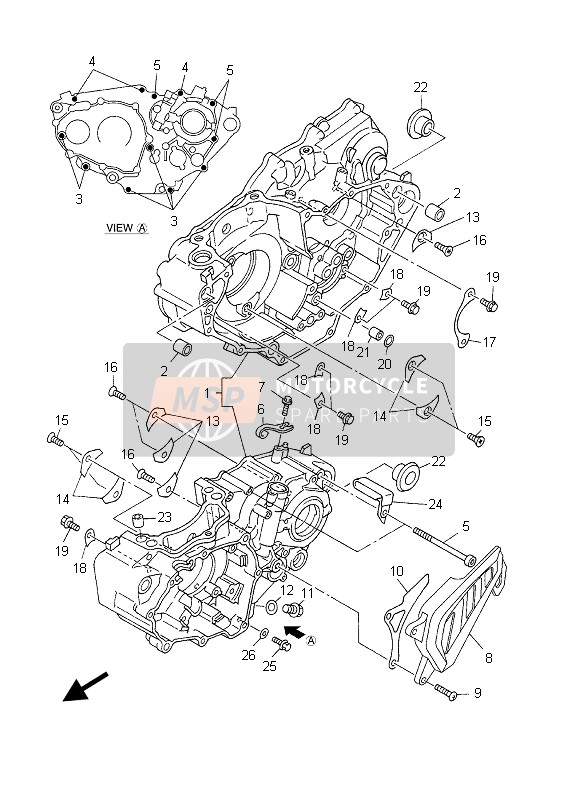 Yamaha YZ450F 2003 Crankcase for a 2003 Yamaha YZ450F