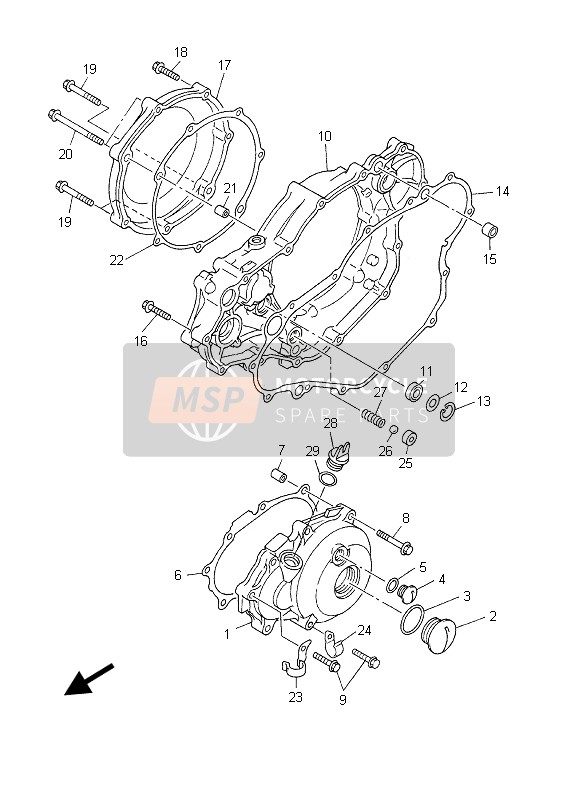 5TA154620000, Dichtung, Kurbelgehausedeck, Yamaha, 2