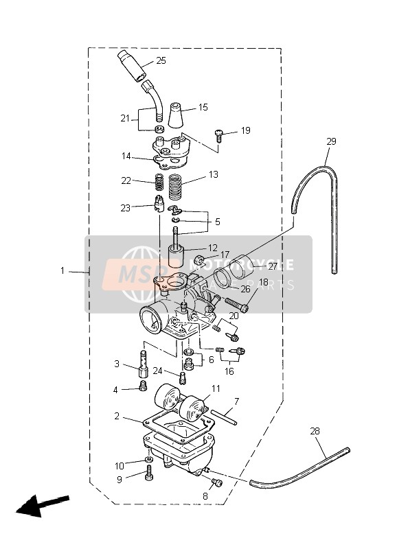 Yamaha PW80 2004 Carburettor for a 2004 Yamaha PW80