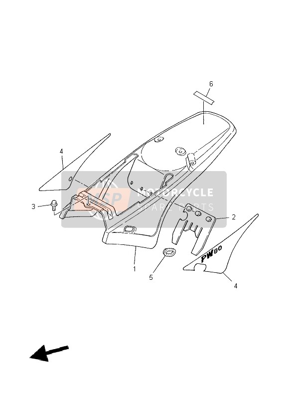 Yamaha PW80 2004 Side Cover for a 2004 Yamaha PW80