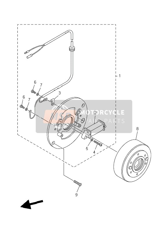 4BC855500000, Rotor Kompl., Yamaha, 0