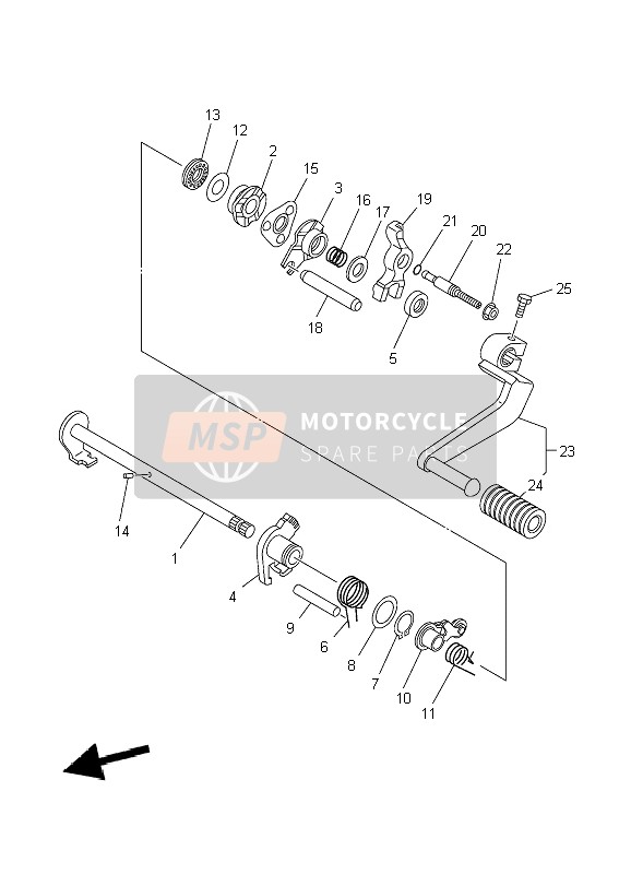 Yamaha TT-R90E 2004 Shift Shaft for a 2004 Yamaha TT-R90E