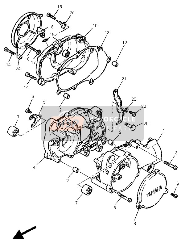 Yamaha PW50 1995 Crankcase for a 1995 Yamaha PW50