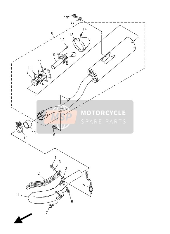 Yamaha WR450F 2012 Exhaust for a 2012 Yamaha WR450F